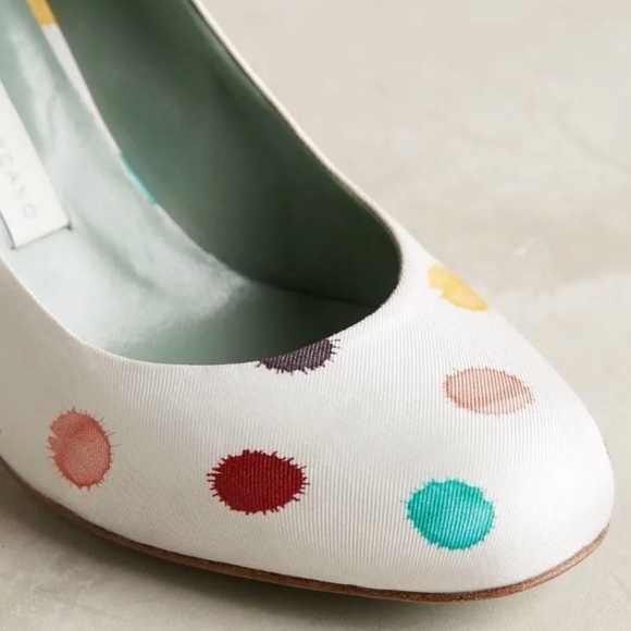 NEW $250 Anthropologie Polka Dotted Pumps Heels Paola D'Arcano - Picture 3 of 5